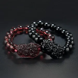 Pixiu Brave Troops Glass Beads Bracelet