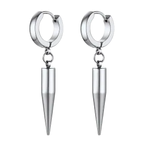 Punk Long Spike Dangle Hoop Earrings For Men Women