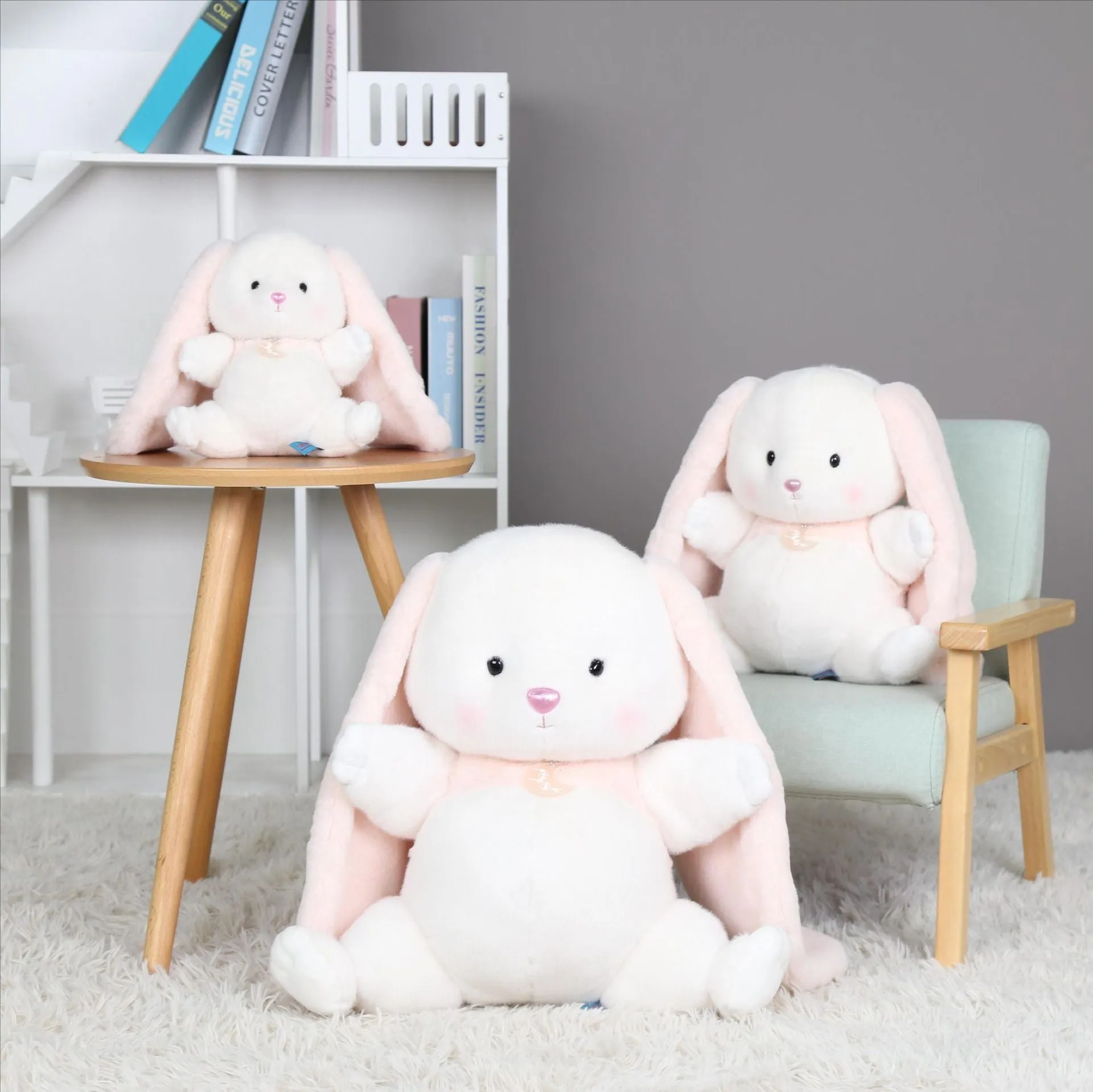 Rabbit Doll 2023 Magnetic Long-eared Jade Rabbit Pillow New Year Gift Cute Rag Doll Plush Toy Wholesale