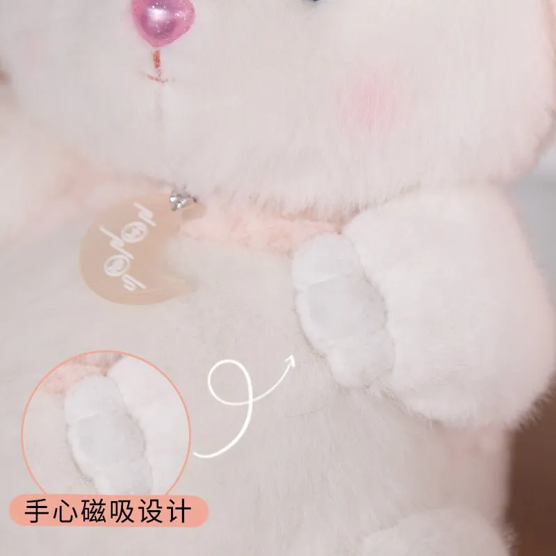 Rabbit Doll 2023 Magnetic Long-eared Jade Rabbit Pillow New Year Gift Cute Rag Doll Plush Toy Wholesale