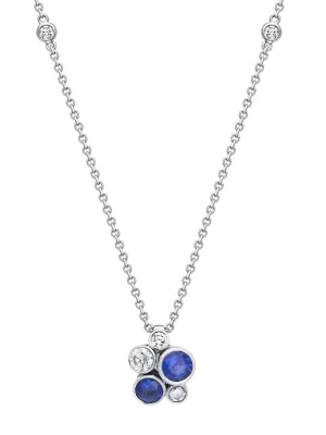 Raindance Sapphire Platinum Cluster Pendant