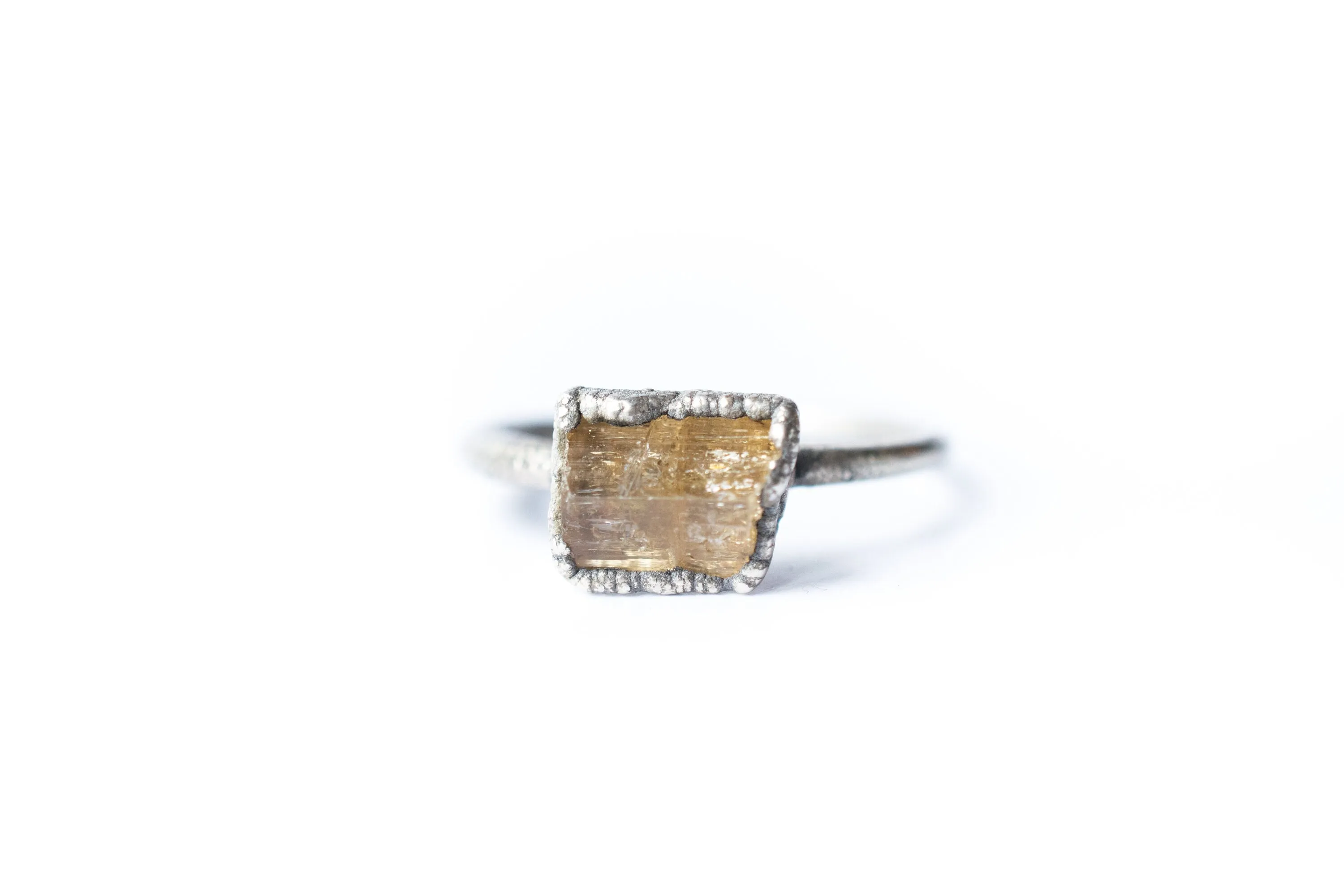 Raw Topaz ring | Topaz crystal ring