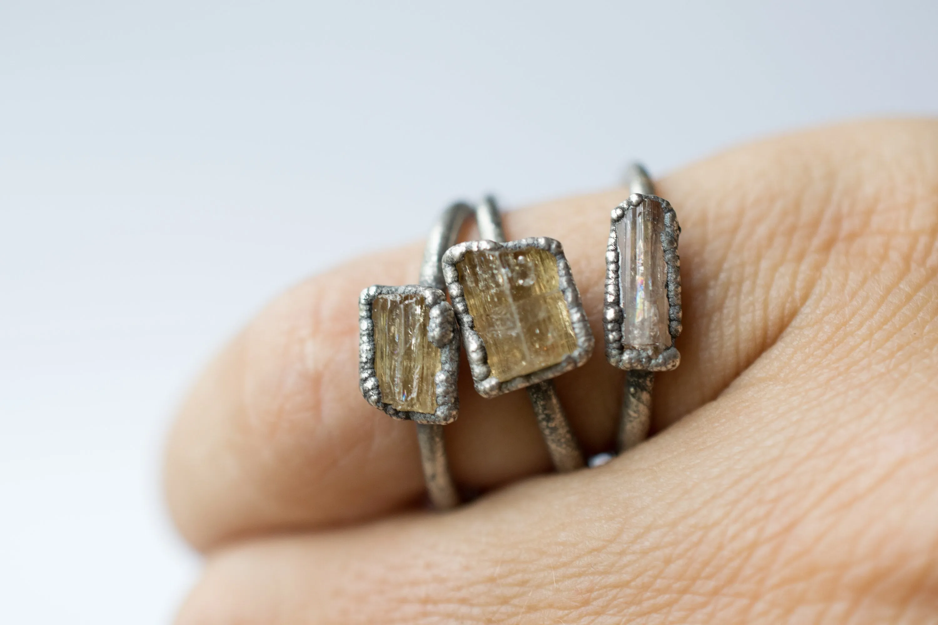 Raw Topaz ring | Topaz crystal ring