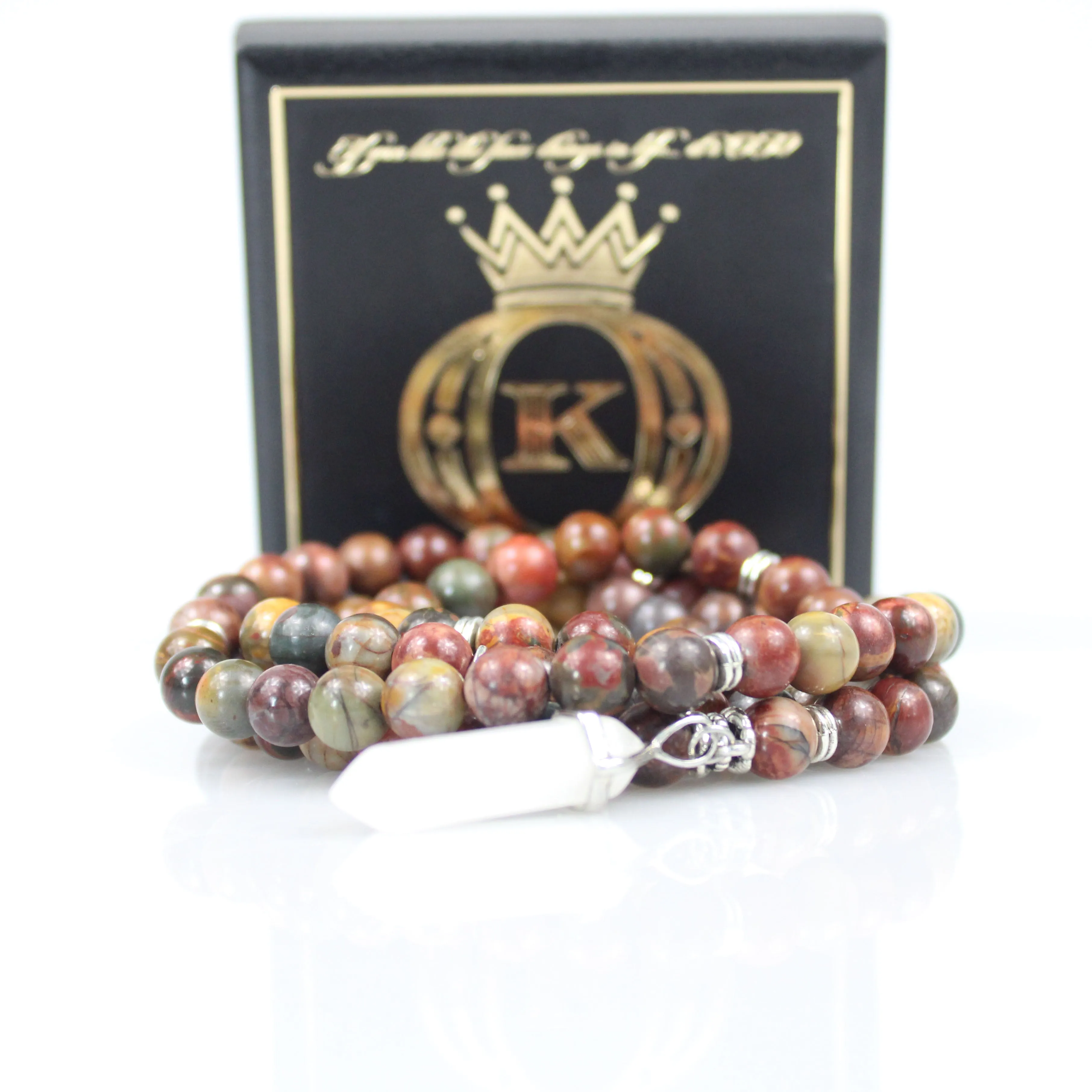 Red Creek Jasper Mala Prayer Beads