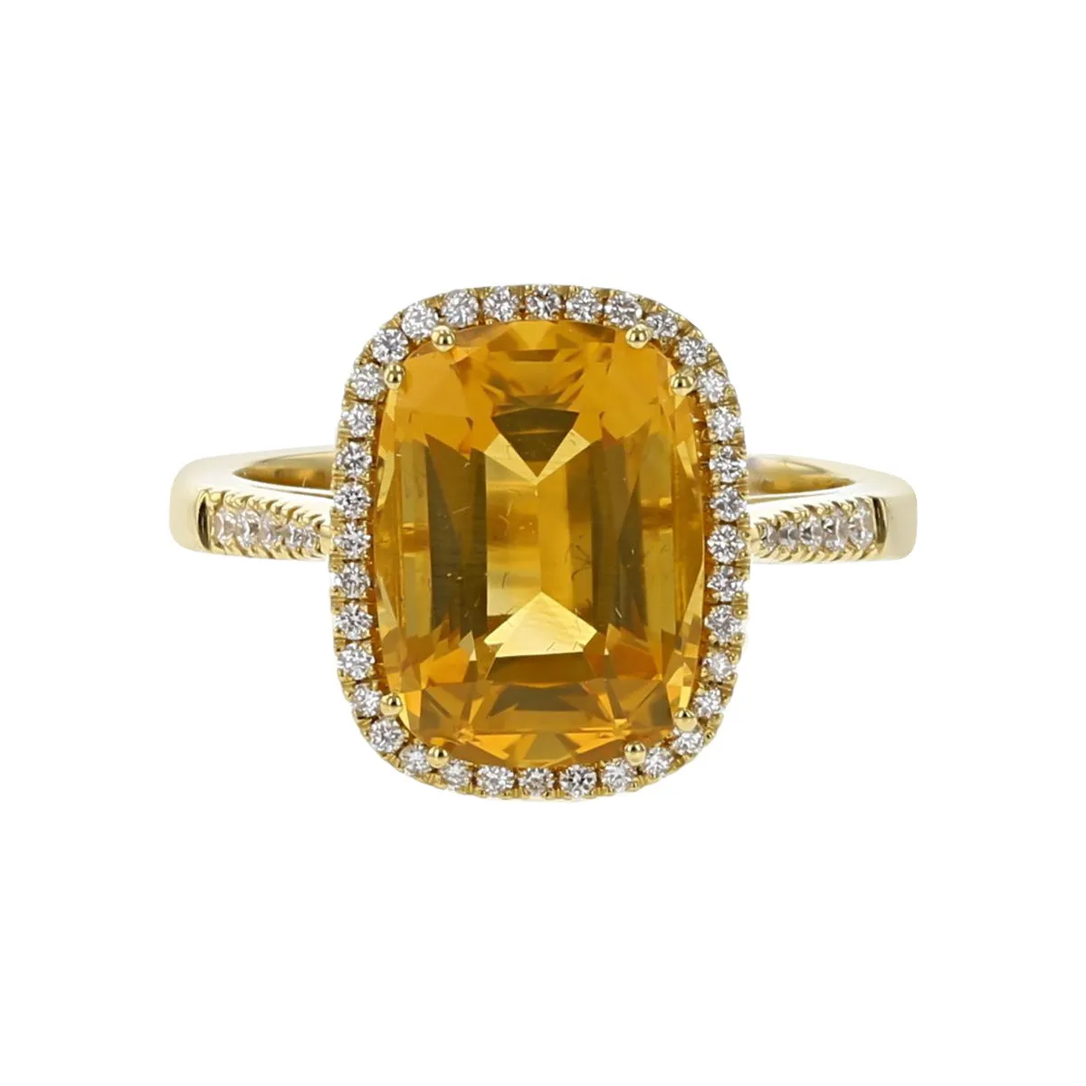 Ring with Citrine and Diamonds