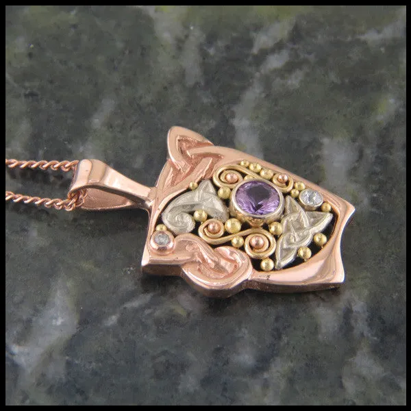 Rose Gold & Pink Sapphire Pendant