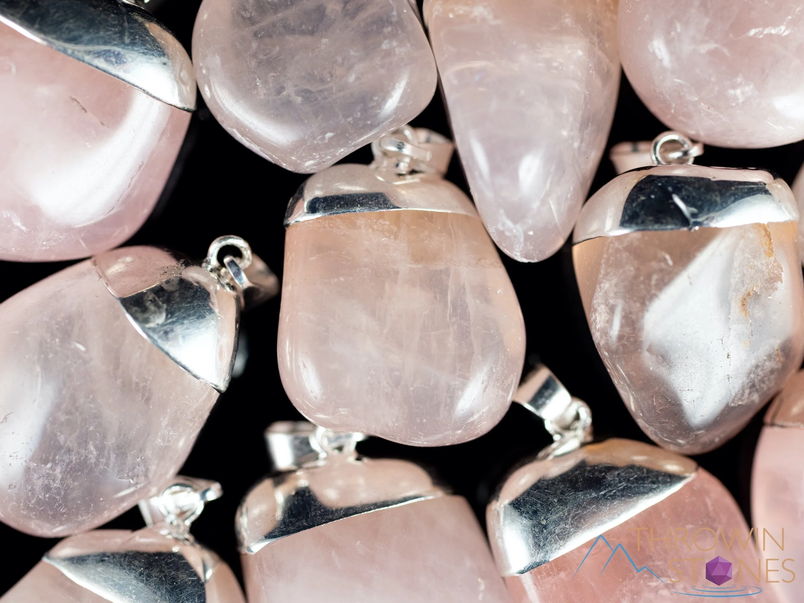 ROSE QUARTZ Crystal Pendant - Tumbled Crystals, Birthstone, Handmade Jewelry, Healing Crystals and Stones, E0913