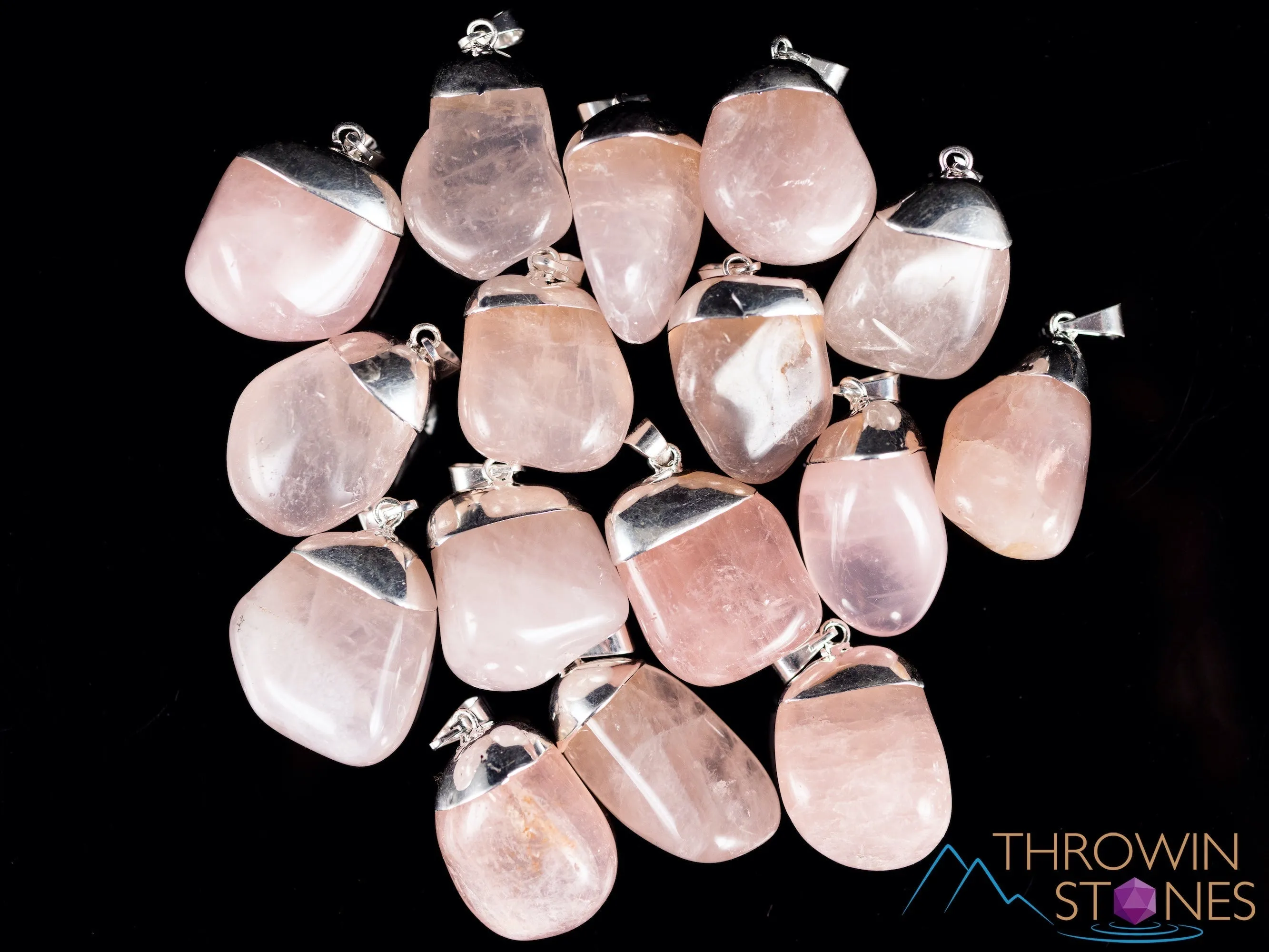 ROSE QUARTZ Crystal Pendant - Tumbled Crystals, Birthstone, Handmade Jewelry, Healing Crystals and Stones, E0913