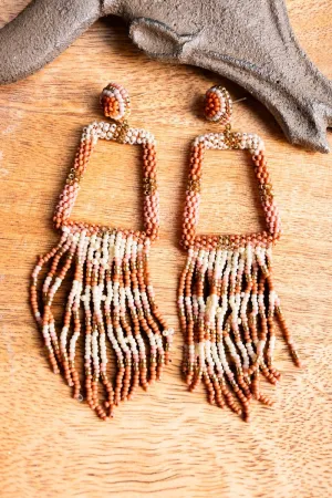 SALE! Coral Malia Seed Bead Earrings