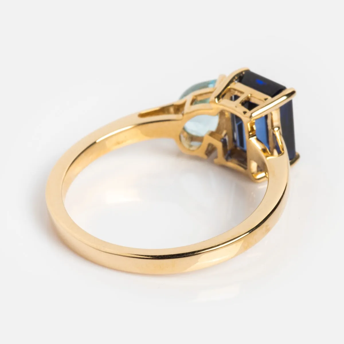 Solid Gold Toi et Moi Colorful Gemstone Ring