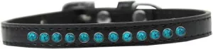 Southwest Turquoise Pearl Size 8 Black Puppy Collar