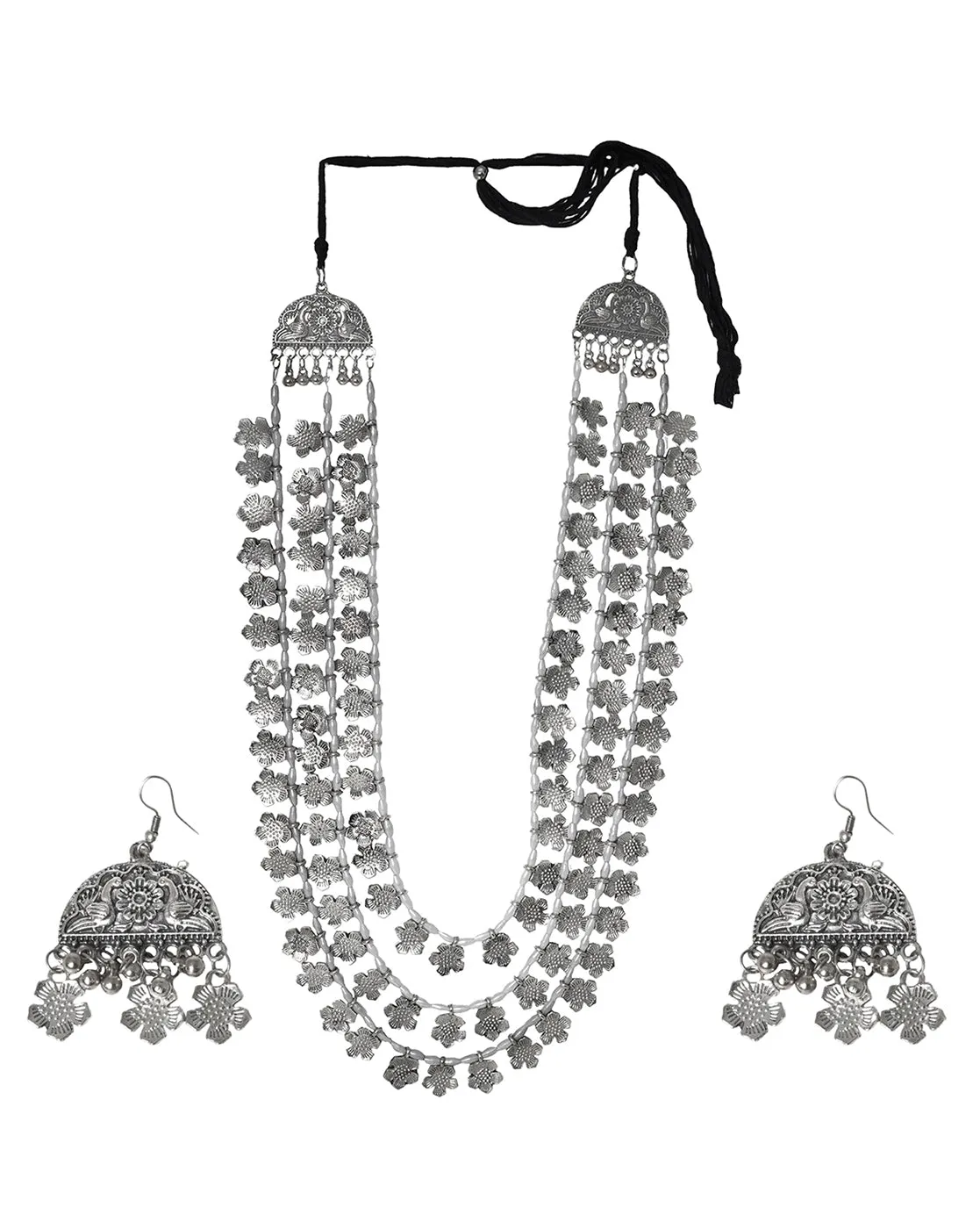 Teejh Aaral Silver Oxidised Jewelry Set