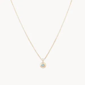 tie dye insight pendant necklace - 14k yellow gold, blue sapphire