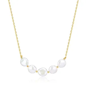 Tincup Coin Pearl Necklace