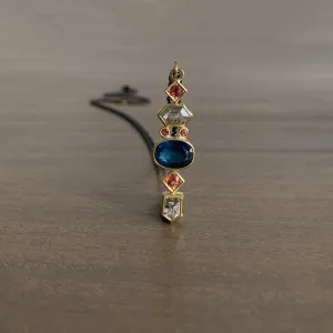 Tourmaline, Sapphire & Diamond Totem Pendant