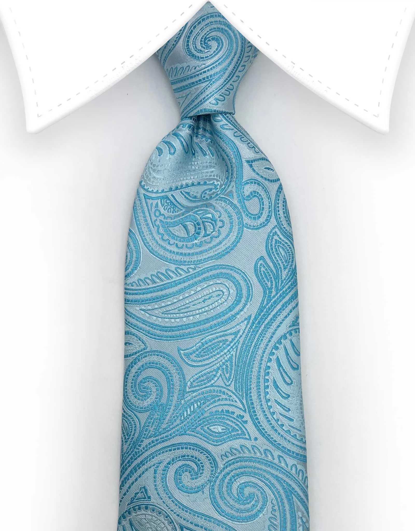 Turquoise Blue Paisley Tie