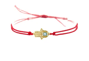 Turquoise Evil Eye Hamsa Red String Bracelet