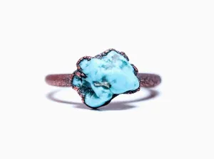 Turquoise nugget ring | Raw turquoise stacking ring