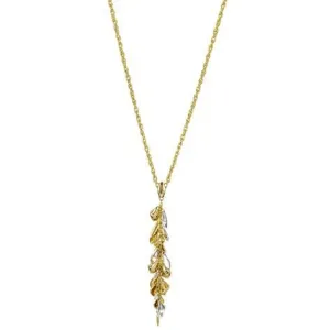 Two-Tone Cluster Petal Y-Necklace