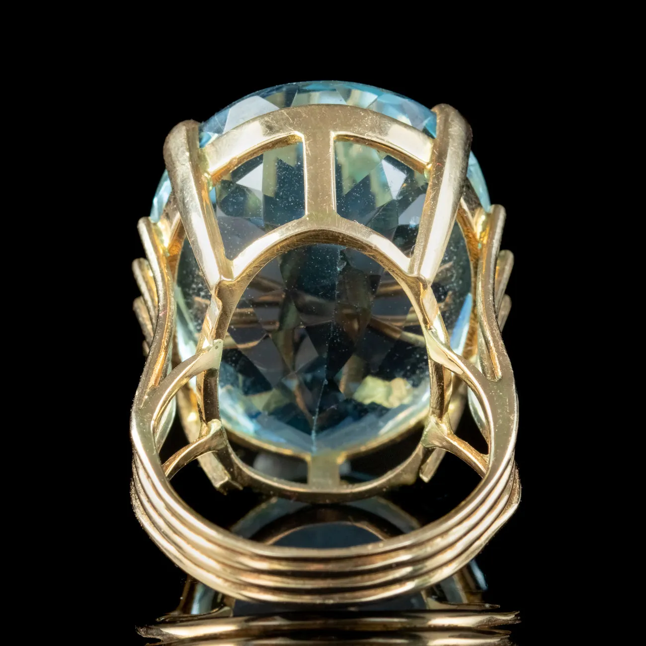 Vintage Blue Topaz Cocktail Ring 25ct Topaz