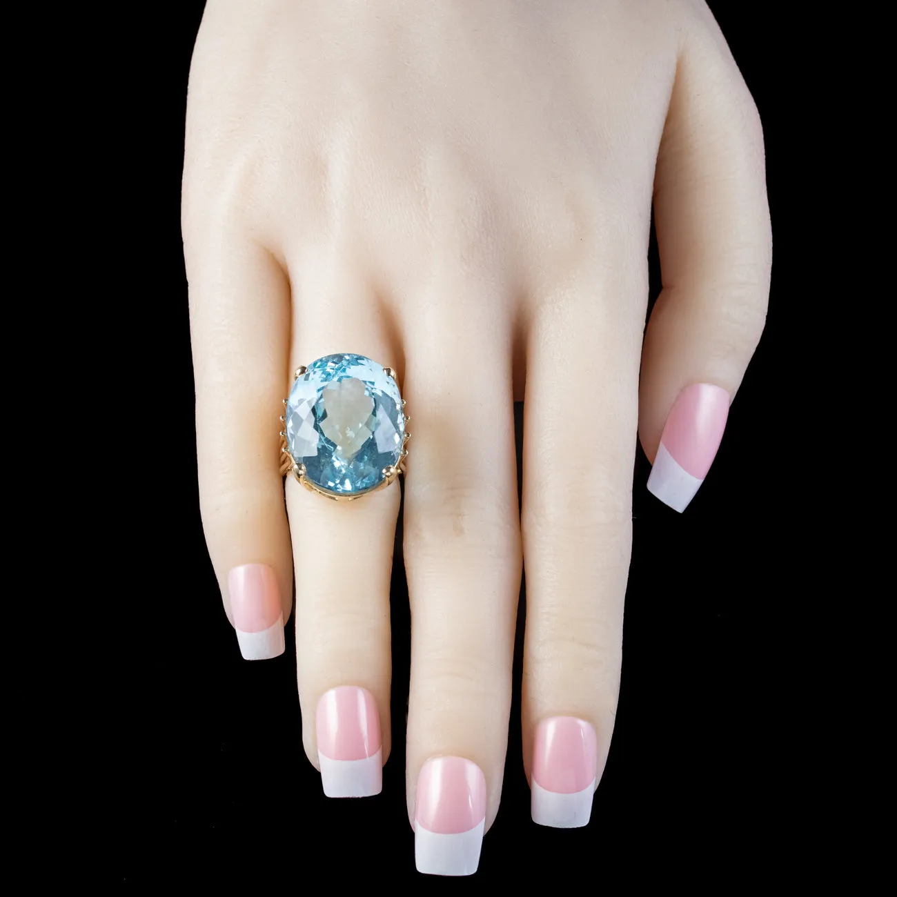 Vintage Blue Topaz Cocktail Ring 25ct Topaz