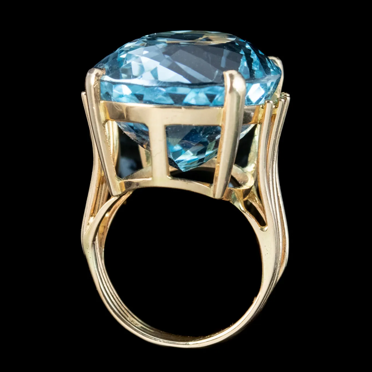 Vintage Blue Topaz Cocktail Ring 25ct Topaz