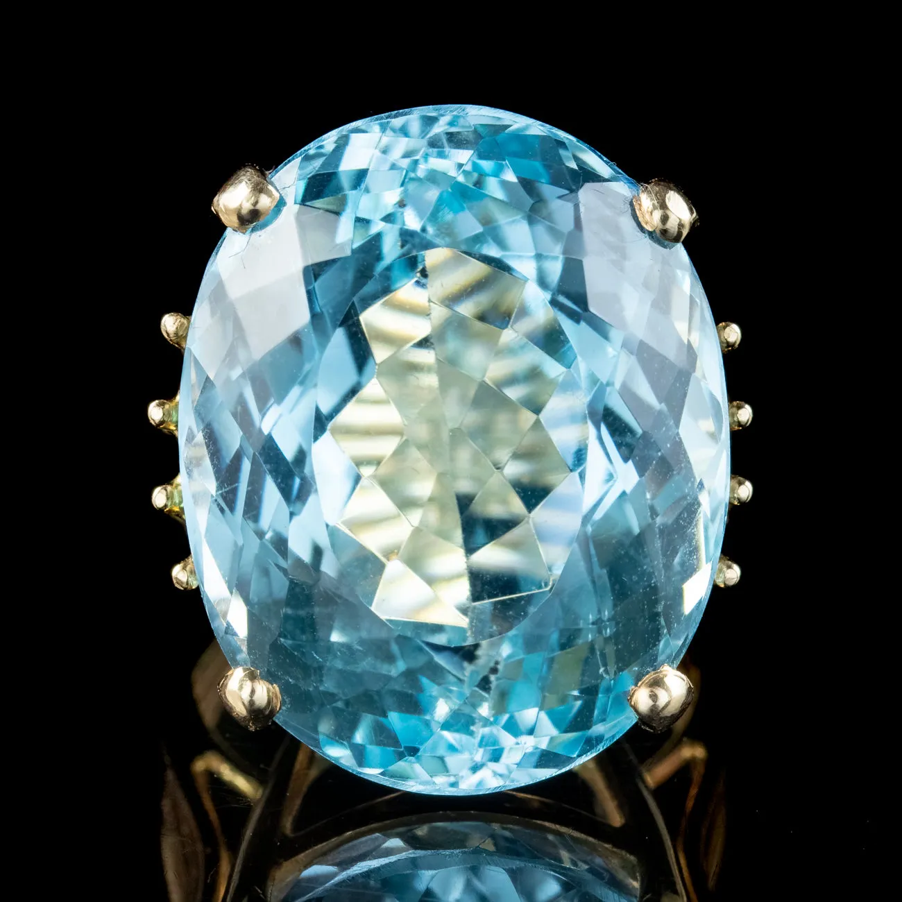 Vintage Blue Topaz Cocktail Ring 25ct Topaz