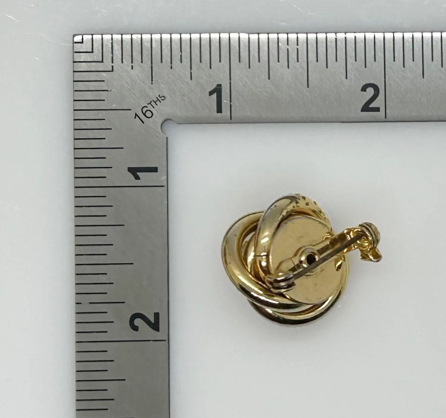 Vintage Gold Knot Pin with Golden Sparkling Center