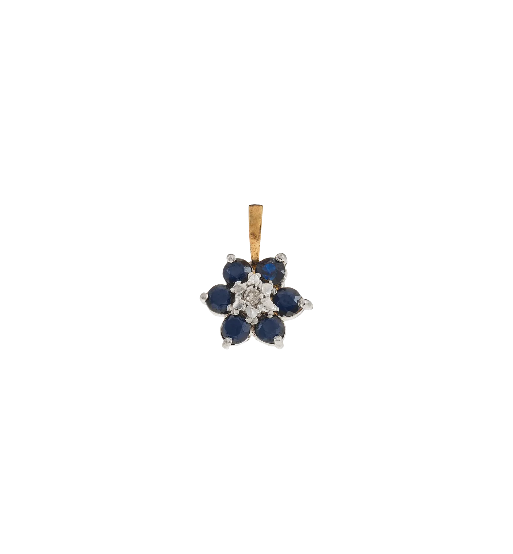 Vintage Sapphire and Diamond Frosty Flower Charm