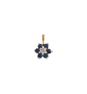 Vintage Sapphire and Diamond Frosty Flower Charm