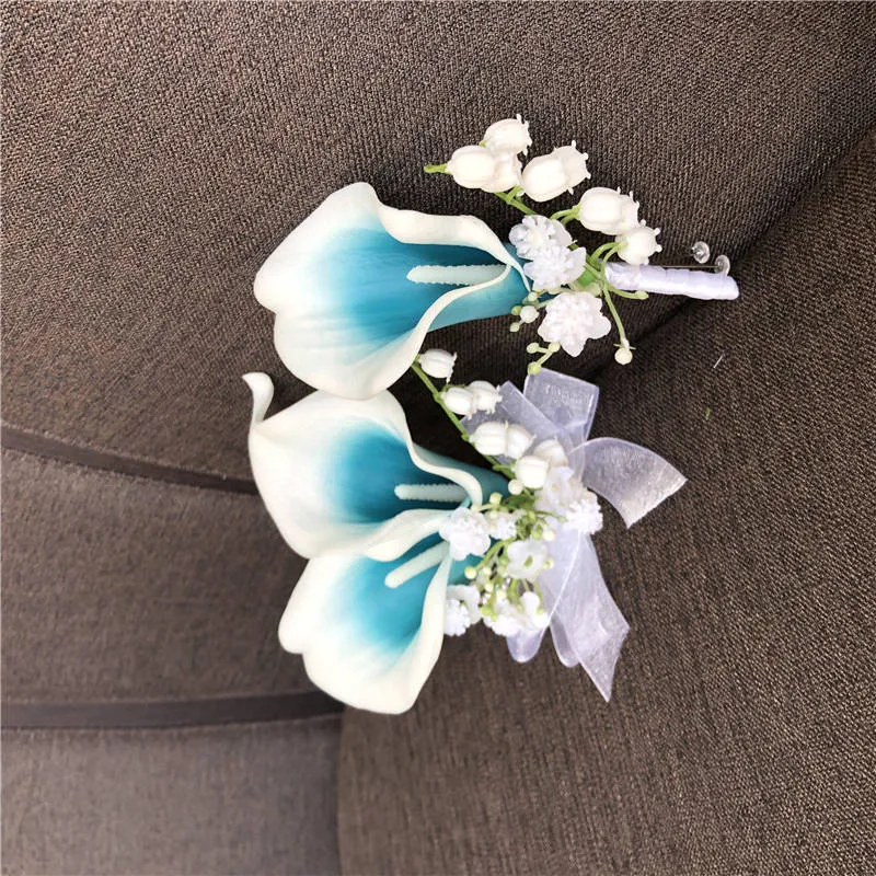 Wrist Corsage Prom Boutonniere Artificial Flowers Calla Lily