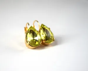 Yellow Crystal Teardrop Earring