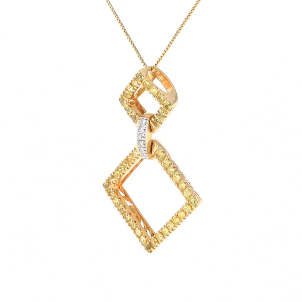 Yellow Sapphire Double Square Necklace