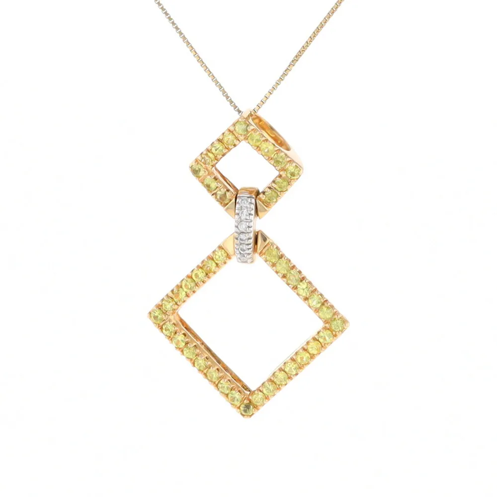 Yellow Sapphire Double Square Necklace