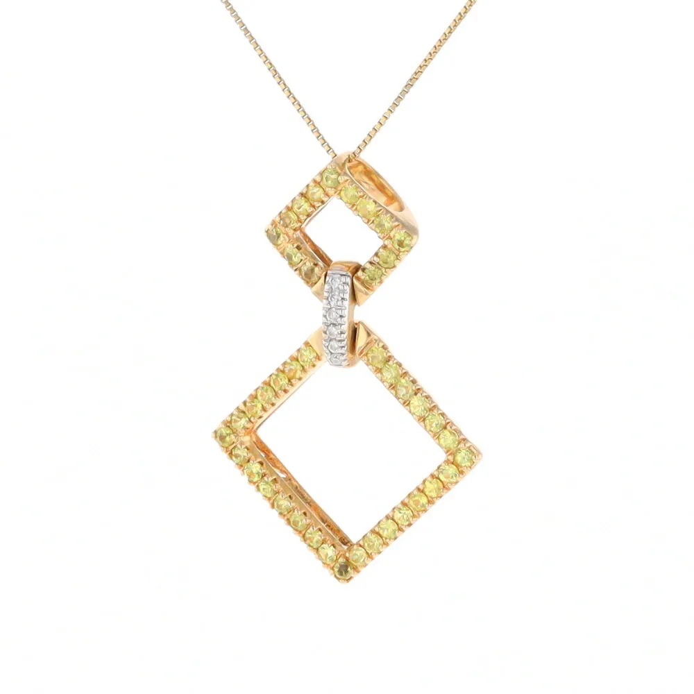 Yellow Sapphire Double Square Necklace