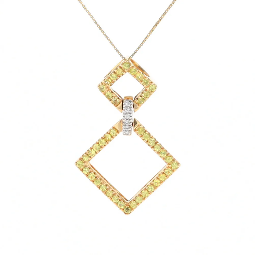 Yellow Sapphire Double Square Necklace