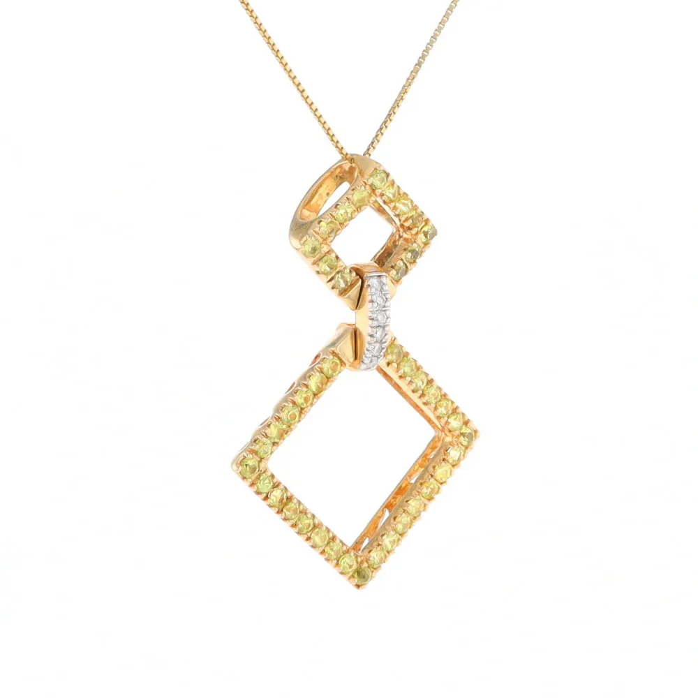 Yellow Sapphire Double Square Necklace