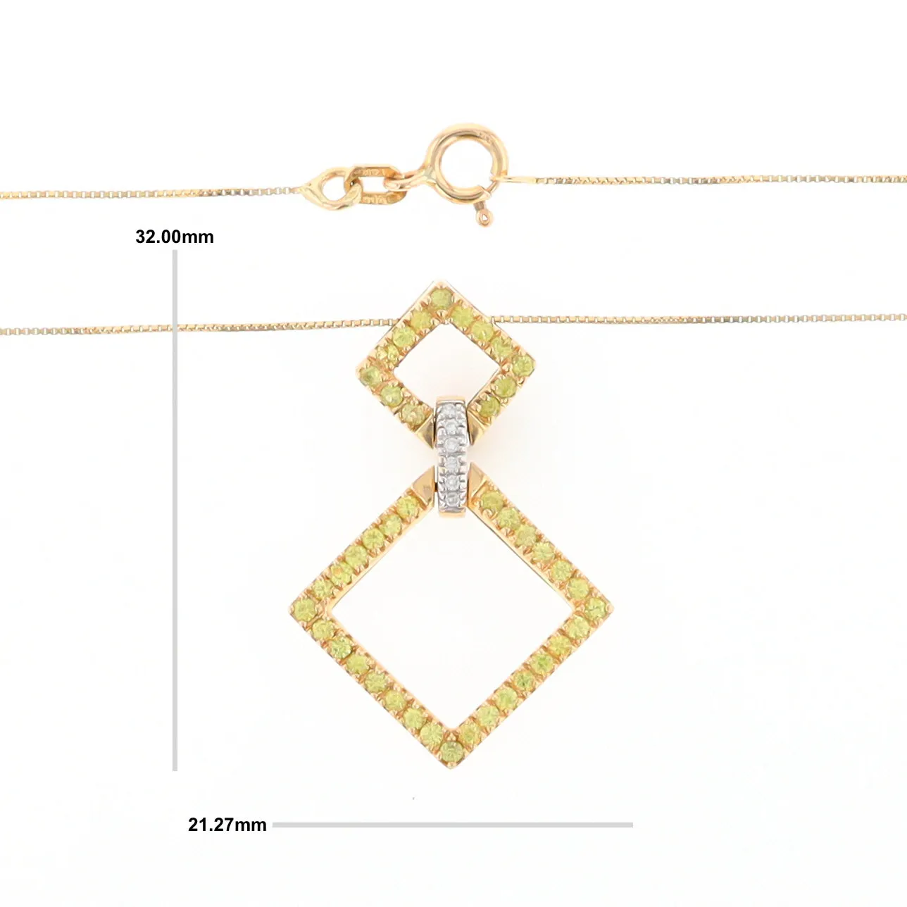 Yellow Sapphire Double Square Necklace