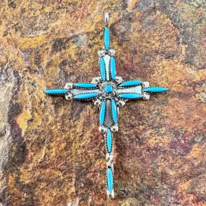 Zuni Turquoise Cross Pendant by Yvette Kaamaser